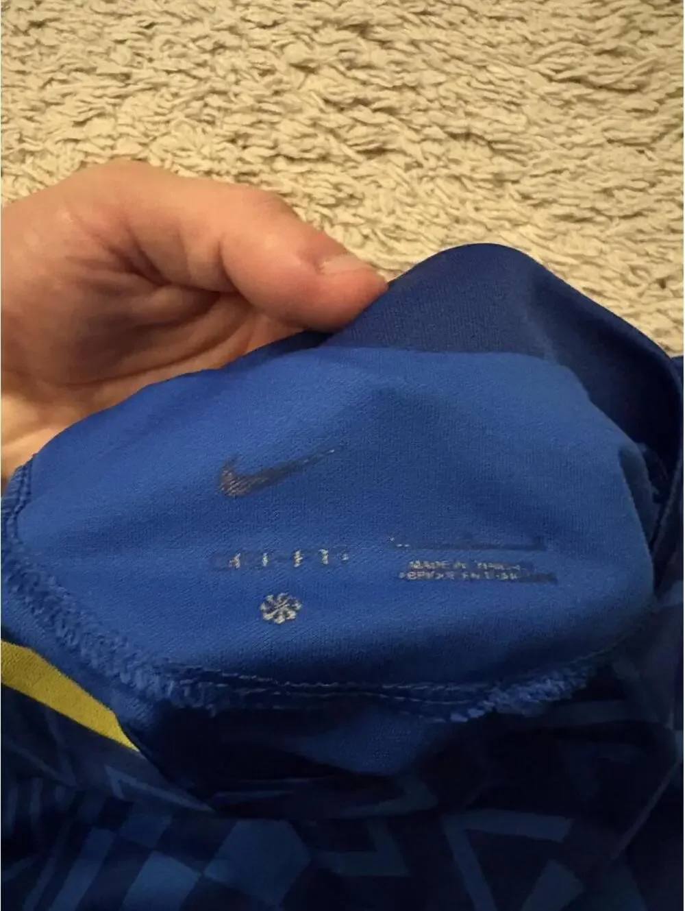 Fire Nike Chelsea 2024/25 home shirt with blue and yellow zigzag pattern